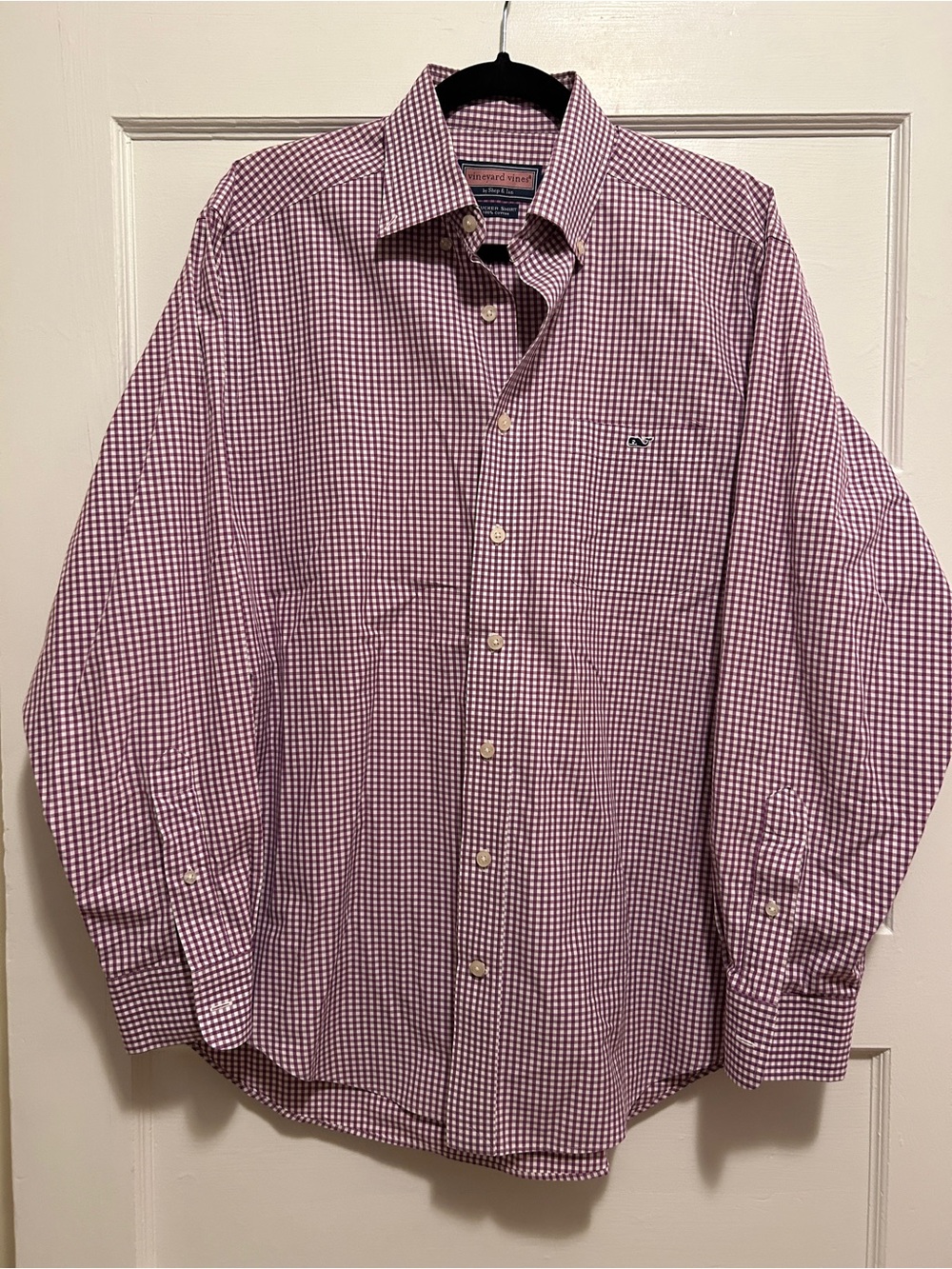 Vineyard Vines 100% Cotton Tucker Shirt Purple Gingham - Medium